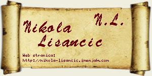 Nikola Lišančić vizit kartica